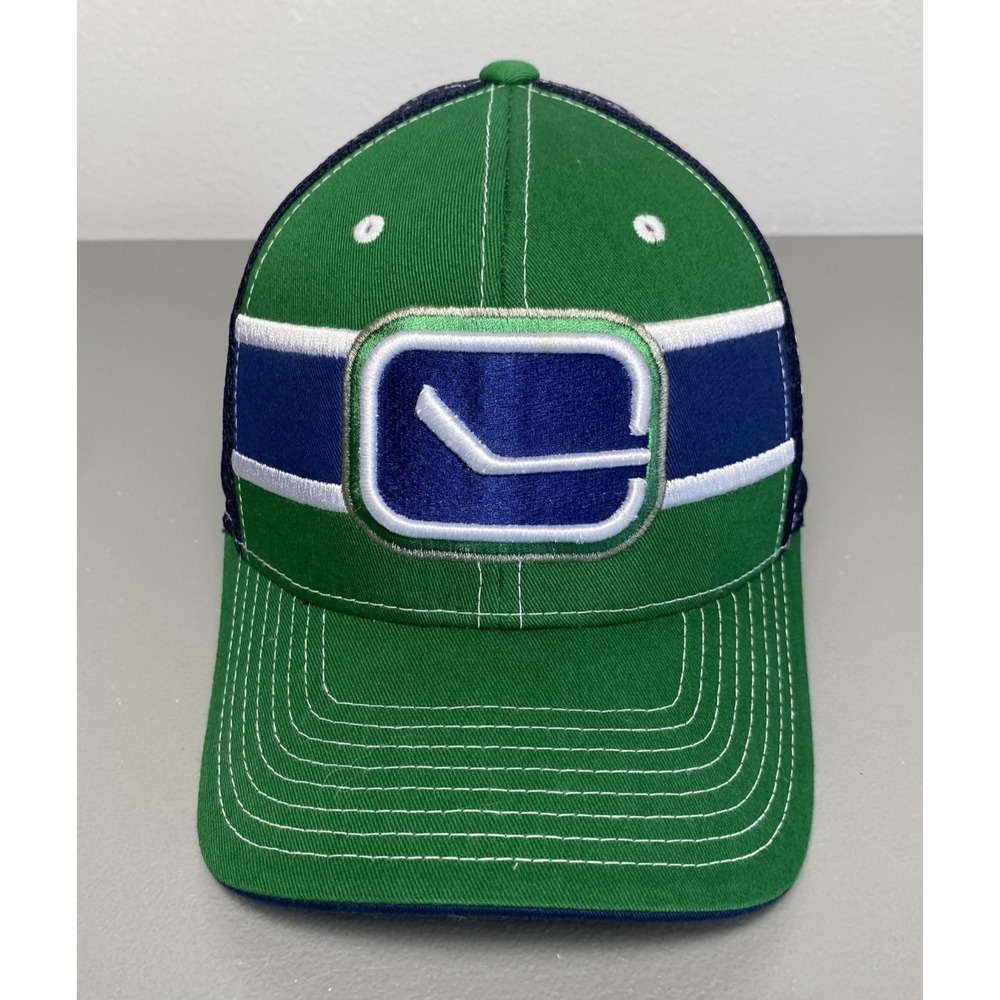 Vancouver Canucks Stick In Rink Old Time Hockey Hat NHL Vintage One Size